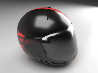 Helmet Black and Red 3D model