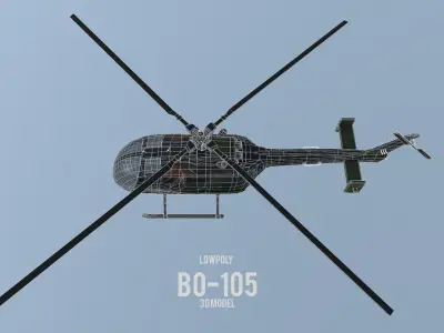 Lowpoly MBB BO-105 Low-poly 3D model