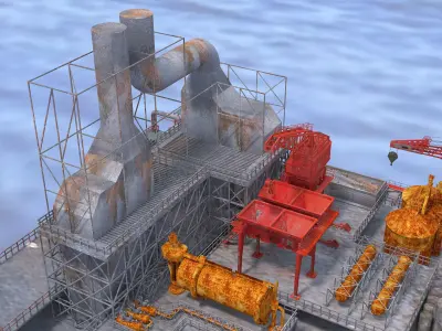 Offshore drilling platform-oil drilling 3D model purchase