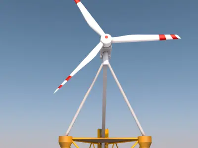 Offshore Floating Wind Turbine 3D model