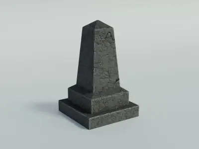 Cemetery Obelisk Low-poly 3D model