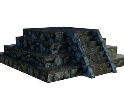 aztec pyramids low poly Low-poly 3D model