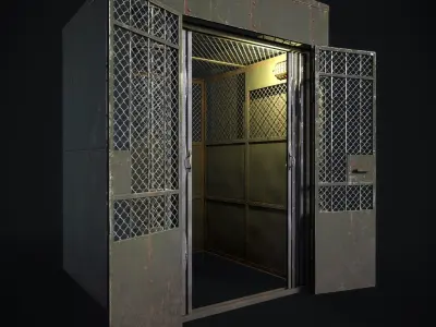 Old elevator Low-poly 3D model purchase