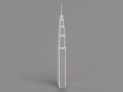 Paper Skyscraper V3 Low-poly 3D model