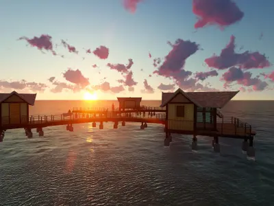 Hotel Beach 3D model get