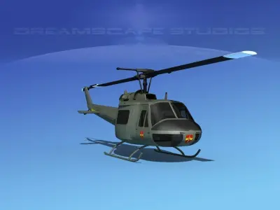 Bell UH-1B Iroquois US Army MACV 3D model