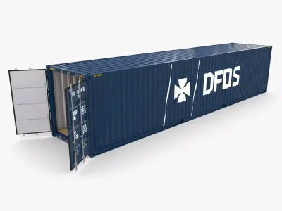 40ft Shipping Container DFDS 3D model