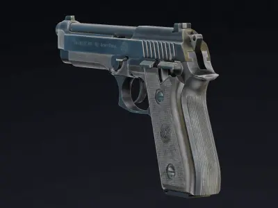 Taurus PT92 Low Poly Realistic V2 Low-poly 3D model