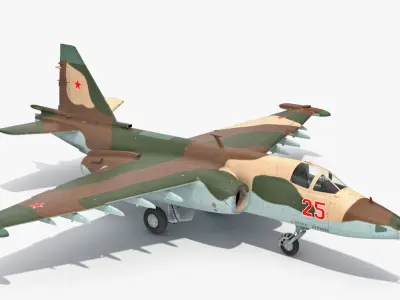 Attack Plane Su-25 Frogfoot 3D model