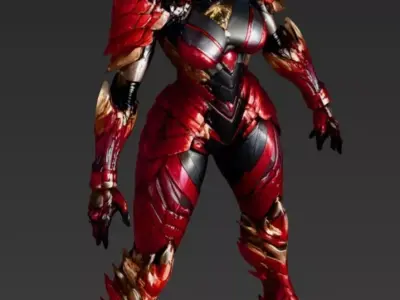 Female Dragon Robot 3D model