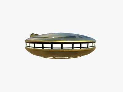 Alien Spaceship UFO A07 Gold - Sci Fi Spacecraft Design Low-poly 3D model