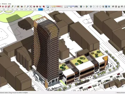 Sketchup Commercial Complex L5 3D model