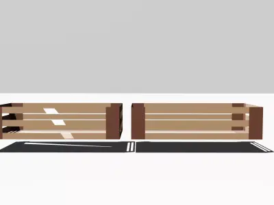 Low Poly Wooden Crate Set Cracked Box Stylized Game Asset Low-poly 3D model