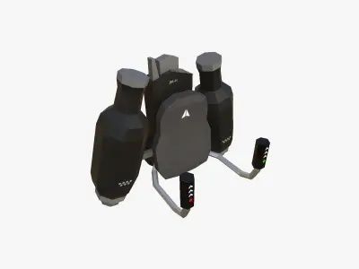 Jetpack Low Poly H04 - SciFi Character Design Low-poly 3D model