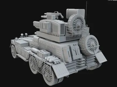 Concept combat vehicle 1-Clay Version 3D model
