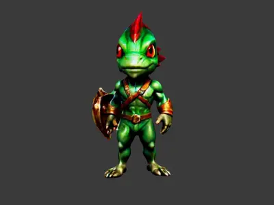 Iguana Man Low-poly 3D model get