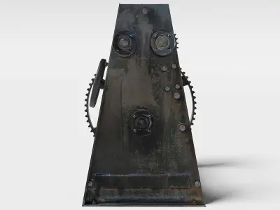 Rusty Beach Winch for Boats - Low-Poly - Game-Ready 3D model