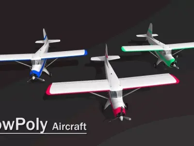 Lowpoly Aircraft 3D Modle  Low-poly 3D model