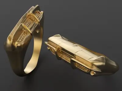  Corvette Classic Car Grill Front Unisex Mens Ring 3D print model purchase