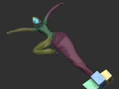 fantasy ballet fat girl statue 3D print model