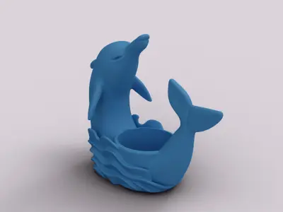 Dolphin Wave Holder 3D print model