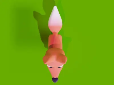 Stylized Cartoon Low poly Fox Low-poly 3D model