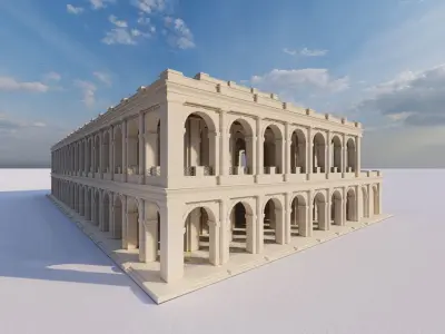 Commercial building-building classic 3D model order