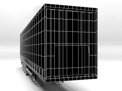 TRUCK TRAILER 1 LOWPOLY Low-poly 3D model