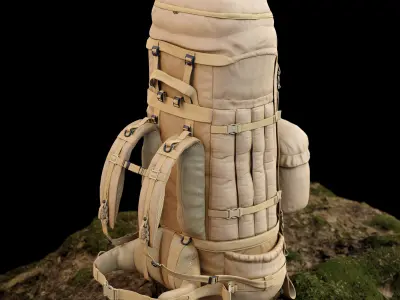 Military backpack Low-poly 3D model purchase