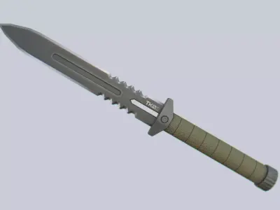 Tactical knife Low-poly 3D model 4