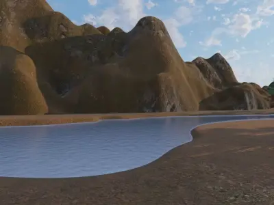 Desert Settlement At Sunrise 3D model