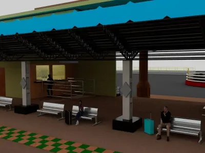 Indian Railway Station Low-poly 3D model
