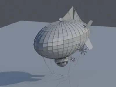 Blimp-Zeppelin spacecraft Free low-poly 3D model