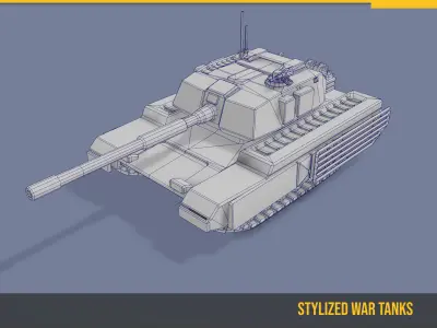 Stylized Tank Zulfiqar Low-poly 3D model