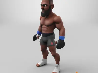 Fighter character Boxer MMA - 3D Model