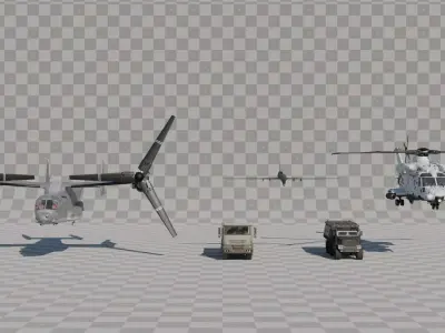 Modern Army Vehicle Warfare Pack Low-poly 3D model