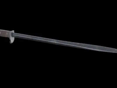 German bayonet Seitengewehr 1898 S98 Low-poly 3D model