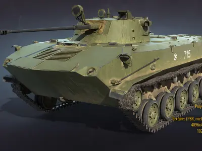 BMD-2 Collection military tank 3D Model Pack