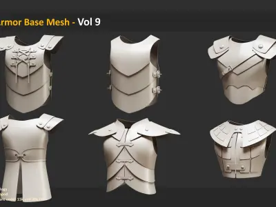 30 Armor Base Mesh - Vol 9 Low-poly 3D model