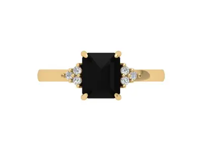 Emerald Radiant Ring 3D print model 4