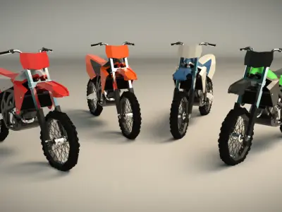 Low Poly Dirt Bike 01 Low-poly 3D model