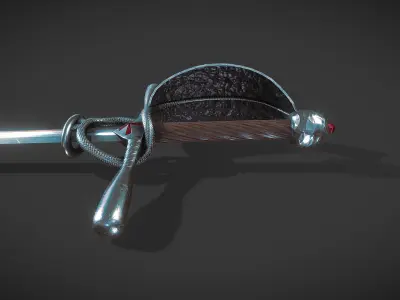 Crusader Rapier Sword that is Game Ready Low-poly 3D model