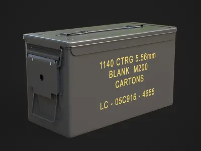 Military ammo boxes Low-poly 3D model