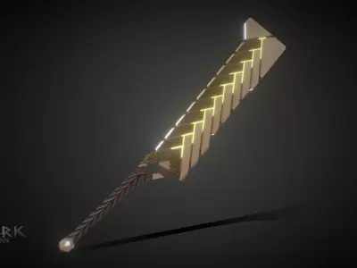 Mechanical Sword Low-poly 3D model