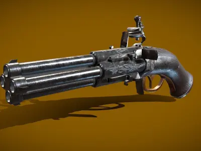 Historical gun 3D model