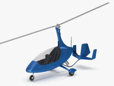 Rotorcraft Autogyro Blue 3D model