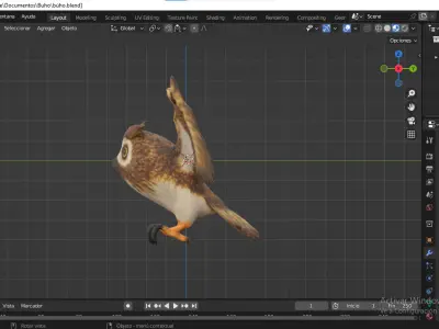 cute owl Low-poly 3D model