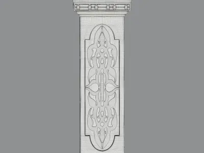 Square pedestal pillar Low-poly 3D model