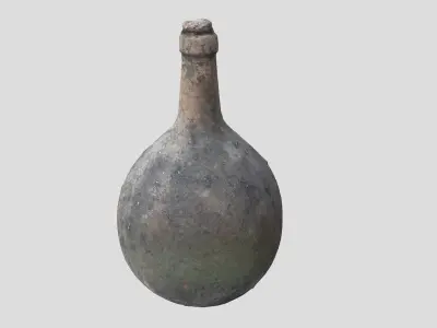 Old wine bottle Low-poly 3D model