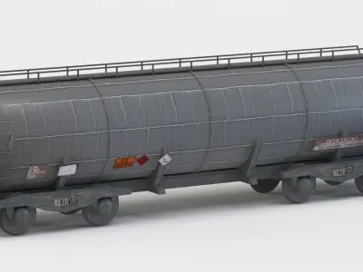 Train wagon Low-poly 3D model